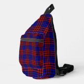 Red Blue Plaid Checker Seamless Pattern Sling Bag (Rechterhoek)