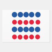 Red Blue Polka Dots Pattern White kleurrijk helder Inpakpapier Vel (Voorkant)