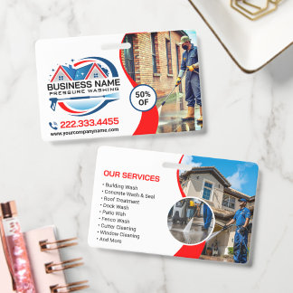 Red Blue Power Wash House Cleaning Services Badge