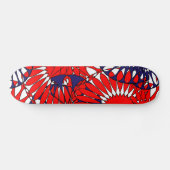 Red Blue Retro Pattern Skateboard (Horizontaal)