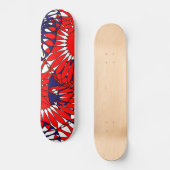 Red Blue Retro Pattern Skateboard (Voorkant)