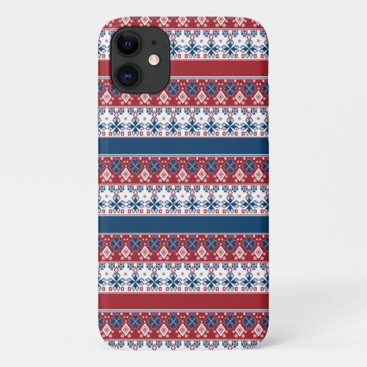 Red Blue Striped Noors patroon Case-Mate iPhone Case (Achterkant)