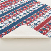 Red Blue Striped Noors patroon Sherpa Deken (3/4)