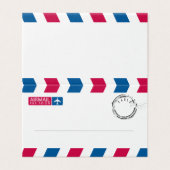 Red Blue Stripes Airmail Mariage Cartes de Place (Outside Unfolded)
