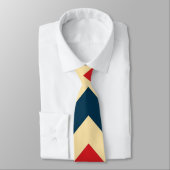 Red Blue Tan Chevron Zigzag Pattern Stropdas (Gebonden)