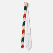 Red Blue Tan Chevron Zigzag Pattern Stropdas (Achterkant)