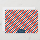 Red Blue Tan Girl Football Invitation Anniversaire (Dos)