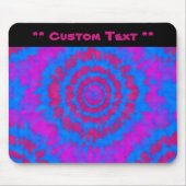 Red & Blue Tie Dye Mouse Pad w/ Custom Text Muismat (Voorkant)