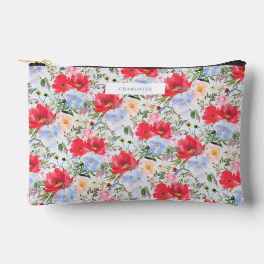 Red Blue Watercolor Florals  Etui (Voorkant)