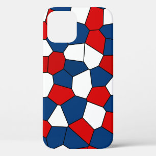 Red Blue White Patroon iPhone 12 Hoesje