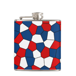 Red Blue White Patroon Heupfles