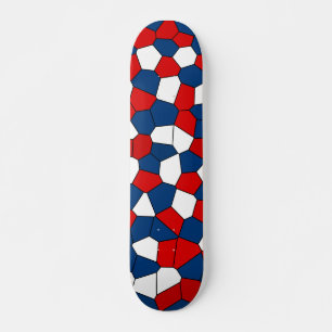 Red Blue White Patroon Skateboard