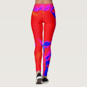 Red Blue Wild Animal Lion Leggings (Achterkant)