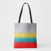Red Blue Yellow Black Grey Abstract uniek patroon Tote Bag (Voorkant)