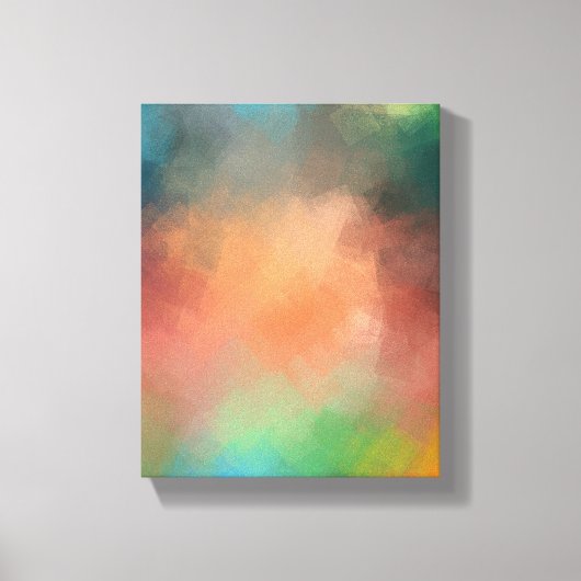 Red Blue Yellow Green Modern Abstract kunstkleurri Canvas Afdruk (Voorkant)
