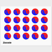 Red Blue Yin Yang Ronde Sticker (Vel)