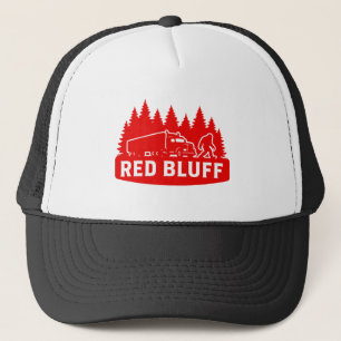 Red Bluff Bigfoot Vrachtwagen & Bos Silhouet Trucker Pet