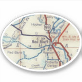 Red Bluff CA  Road Map Sticker (Voorkant)