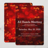 Red Blurry licht Alle Hands Uitnodiging van de Ver (Voorkant / Achterkant)