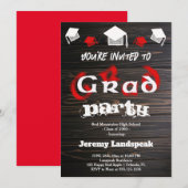 Red Blurry Text voor Afstuderen House Party Kaart (Voorkant / Achterkant)