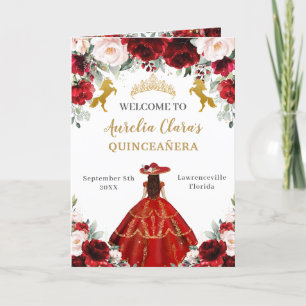 Red Blush Floral Charro Quinceañera Bestellen Even Programma