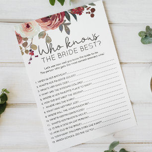 Red Blush Floral Rozen Game die Bride het beste ke Flyer