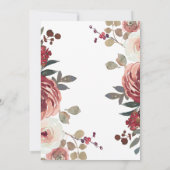 Red Blush Floral Rozen Trendy Save the Date (Achterkant)