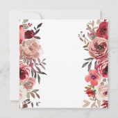 Red Blush Floral Rozen Weddenschap (Achterkant)