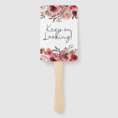 Red Blush Floral Rozen zeggen ja tegen de uitgang Handwaaier (Achterkant)