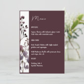Red Blush Floral Wedding Elegant Romantic Menu (Staand voorkant)