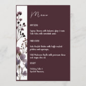 Red Blush Floral Wedding Elegant Romantic Menu (Voorkant)