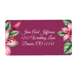 Red Blush Pink Floral Etiket