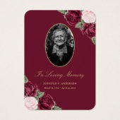 Red Blush Pink Floral Funeral Prayer Kaart (Voorkant)