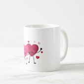 Red & Blush Pink Hearts Romantic Mug (Devant droit)