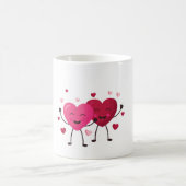Red & Blush Pink Hearts Romantic Mug Koffiemok (Center)