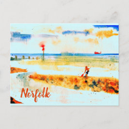 Red Boat op het strand in Mundesley, Norfolk Briefkaart