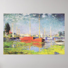 Red Boats in Argenteuil door Claude Monet Poster