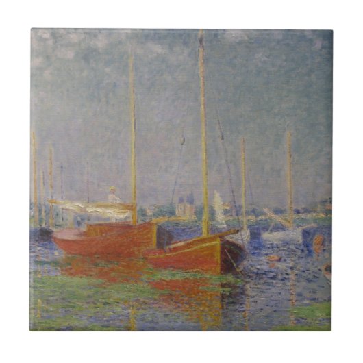 Red Boats in Argenteuil door Claude Monet Tegeltje (Voorkant)
