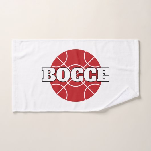 Red Bocce Ball Design personnalisé cadeau serviett (Serviette à main)