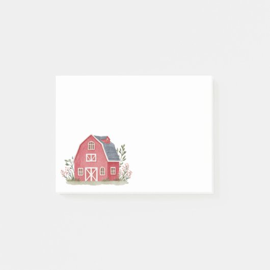 Red Boerderij Barnyard Modern Post-it® Notes (Voorkant)