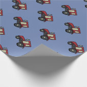 Red Boerderij Tractor Cadeaupapier (Hoek)