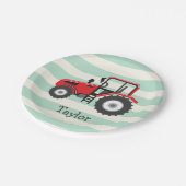 Red Boerderij Tractor Papieren Bordje (Gekanteld)