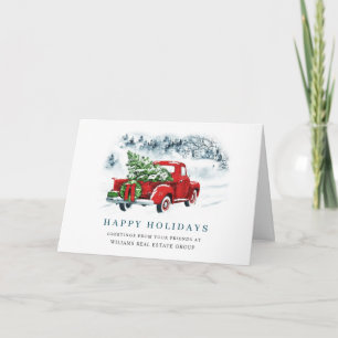 Red Boerderij Truck kerst Corporate Feestdagen Kaart