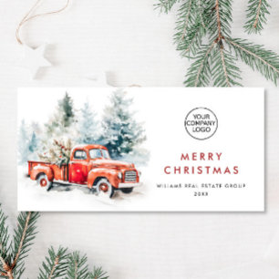 Red Boerderij Truck kerst Corporate Greep Feestdagenkaart
