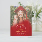 Red Boho Afstuderen klasse van 2024 Kaart (Staand voorkant)