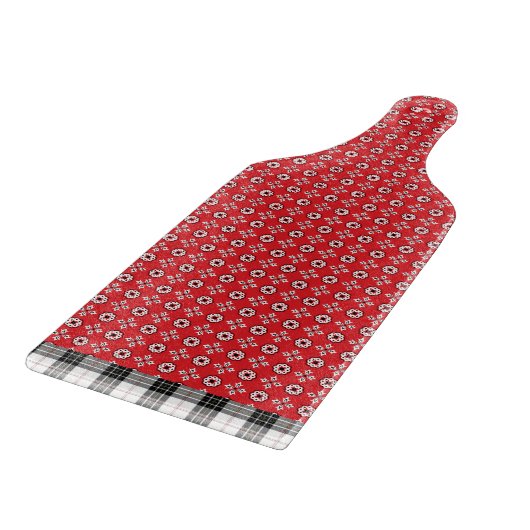 Red Boho Bandana Print Snijplank (Hoek)
