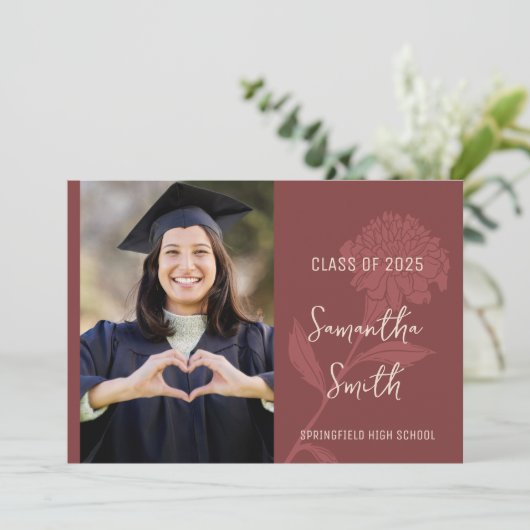 Red Boho Foto Kaart (Staand voorkant)