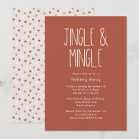 Red Boho Polka Dot Kerstmis Jingle en Mingle