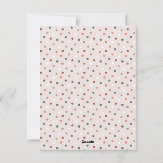 Red Boho Polka Dot Vertical Faded Foto Feestdagenkaart (Achterkant)