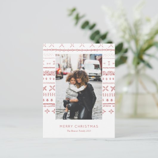 Red Boho Print Carte photo (Debout devant)